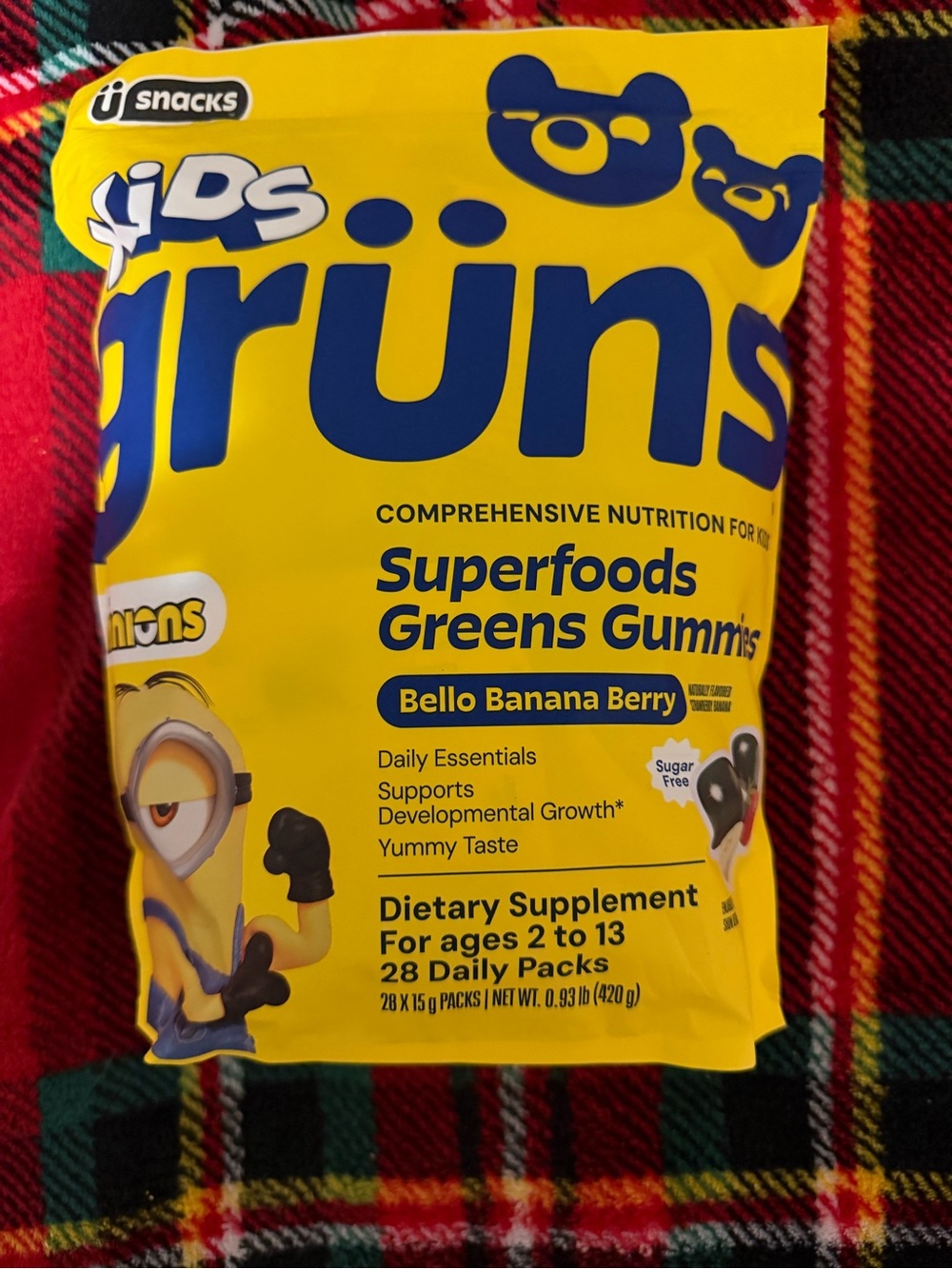 Gruns Minions KIDS Bello Banana Berry 28-pack Exp 12/2027